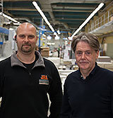 Joakim Karlsson, vd JRL Industriteknik, och Claes Skogman, vd Ragnars Inredningar. 