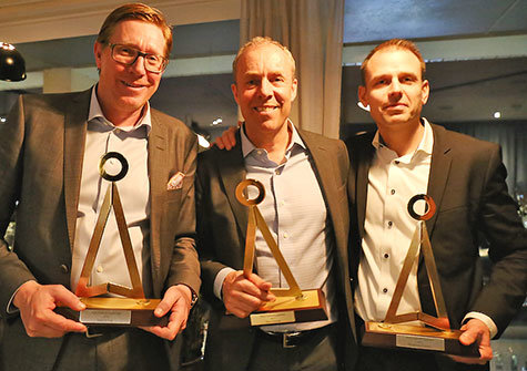 Joakim Stenqvist tillsammans med Kai Wärn, Koncernchef Husqvarna Group och Stefan von Stein VD Campadre.