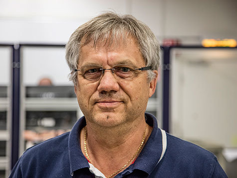 Tågsimulator Forskningschef Björn Peters, från VTI, en av de medverkande vid informationsträffen måndagen den 20 juni.