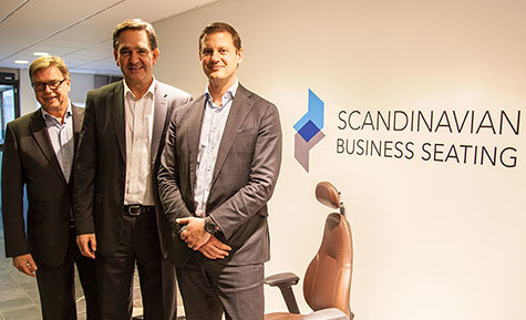 Arkivbild. Berndt Axelsson, Sverigechef SB Seating, Lars Røiri, CEO SB Seating, och  Thomas Hofvenstam, nordenchef för ägarbolaget Triton. 